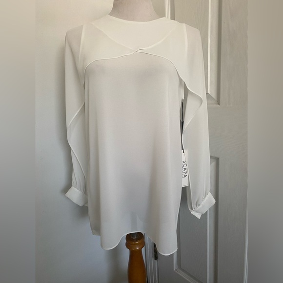 Scapa Lauren Perre Ivory Split Sleeve Blouse - Picture 2 of 12